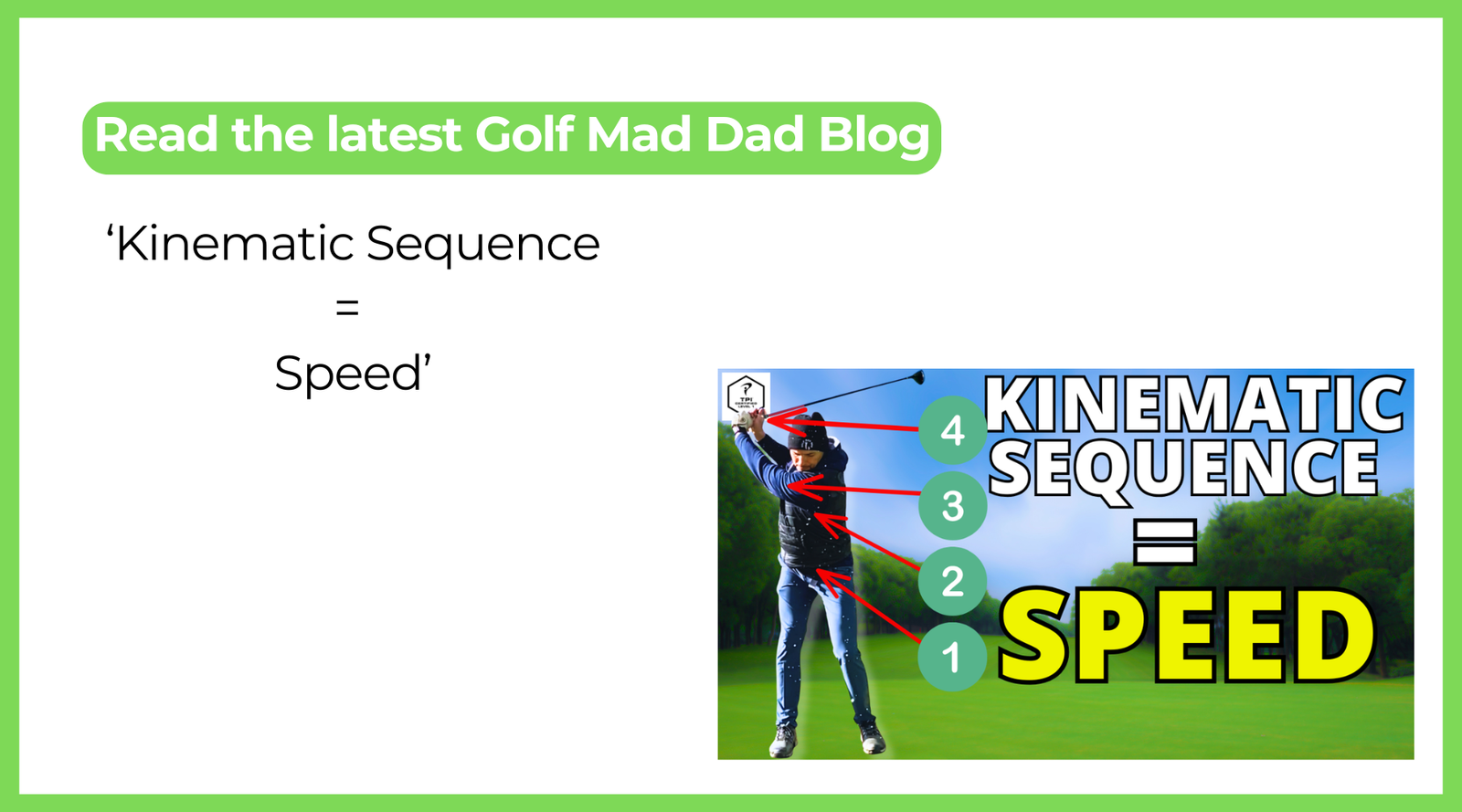 Kinematic Sequence = Speed