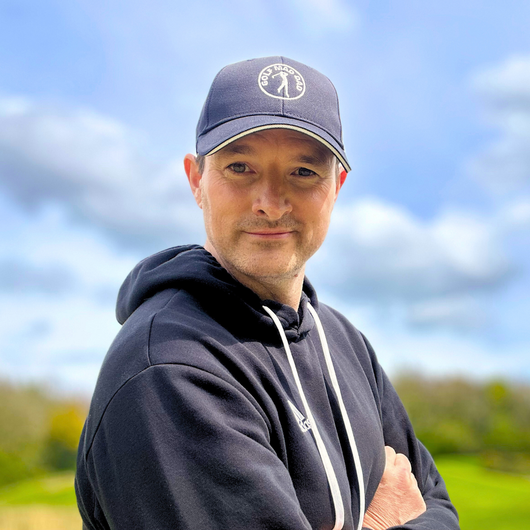 Golf Mad Dad Black Baseball Cap