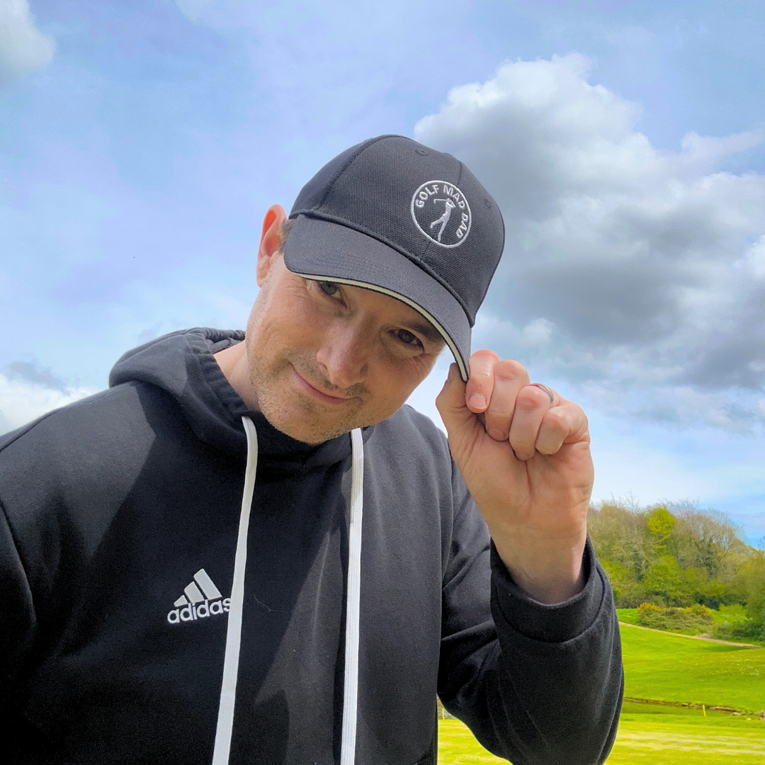 Golf Mad Dad Black Baseball Cap