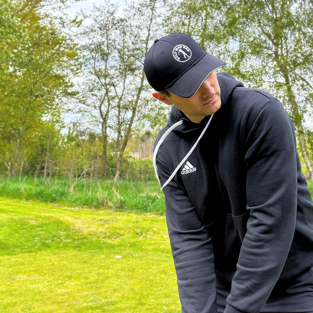Golf Mad Dad Black Baseball Cap