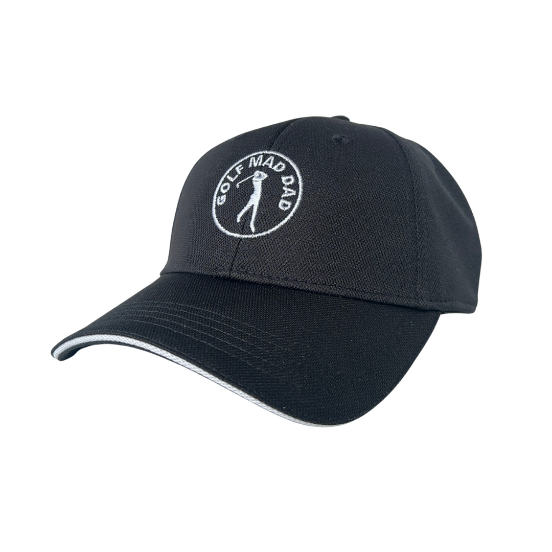 Golf Mad Dad Black Baseball Cap