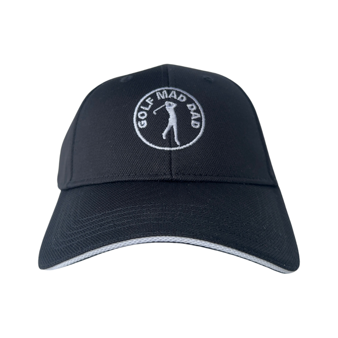Golf Mad Dad Black Baseball Cap