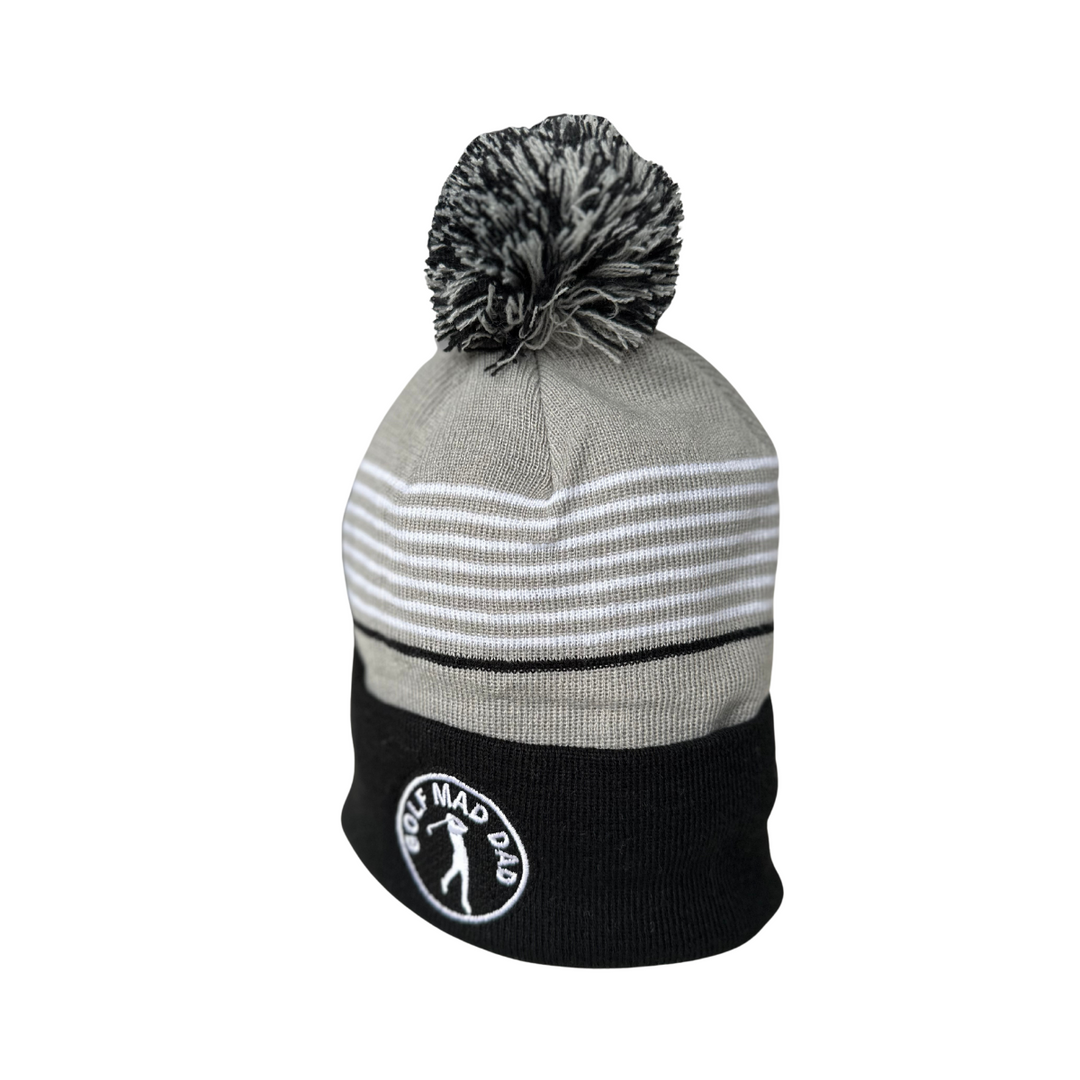 Golf Mad Dad Bobble Hat in Alto Grey, Black & White